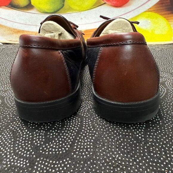 Johnston & Murphy Mens Tassel Loafers 8M Brown & Black Leather Slip-On Shoes - Picture 3 of 8